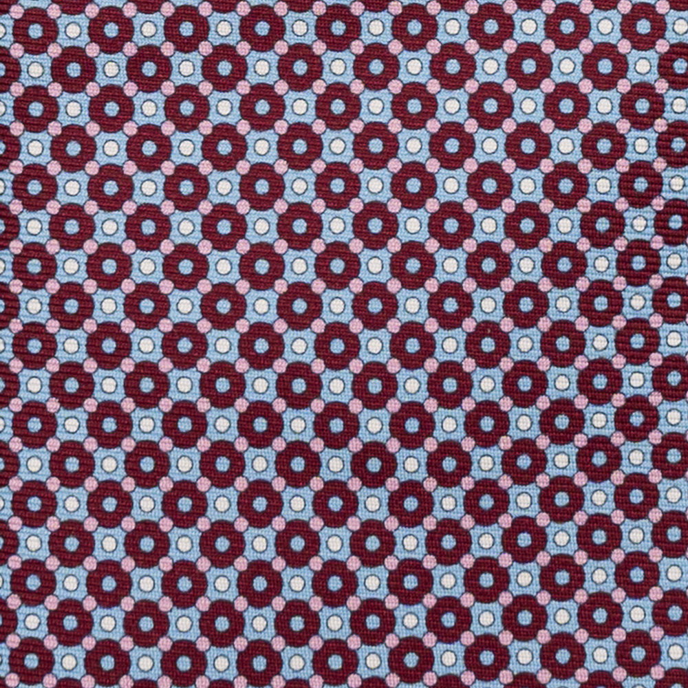 CRAVATTA 3 PIEGHE IN SETA, MICROFANTASIA, CELESTE BORDEAUX - JA064820_4 T