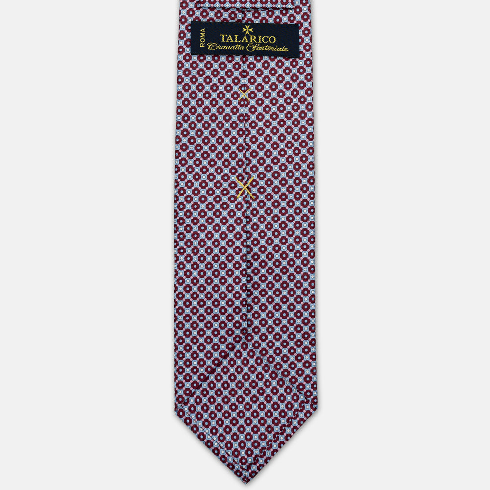 CRAVATTA 3 PIEGHE IN SETA, MICROFANTASIA, CELESTE BORDEAUX - JA064820_4 T