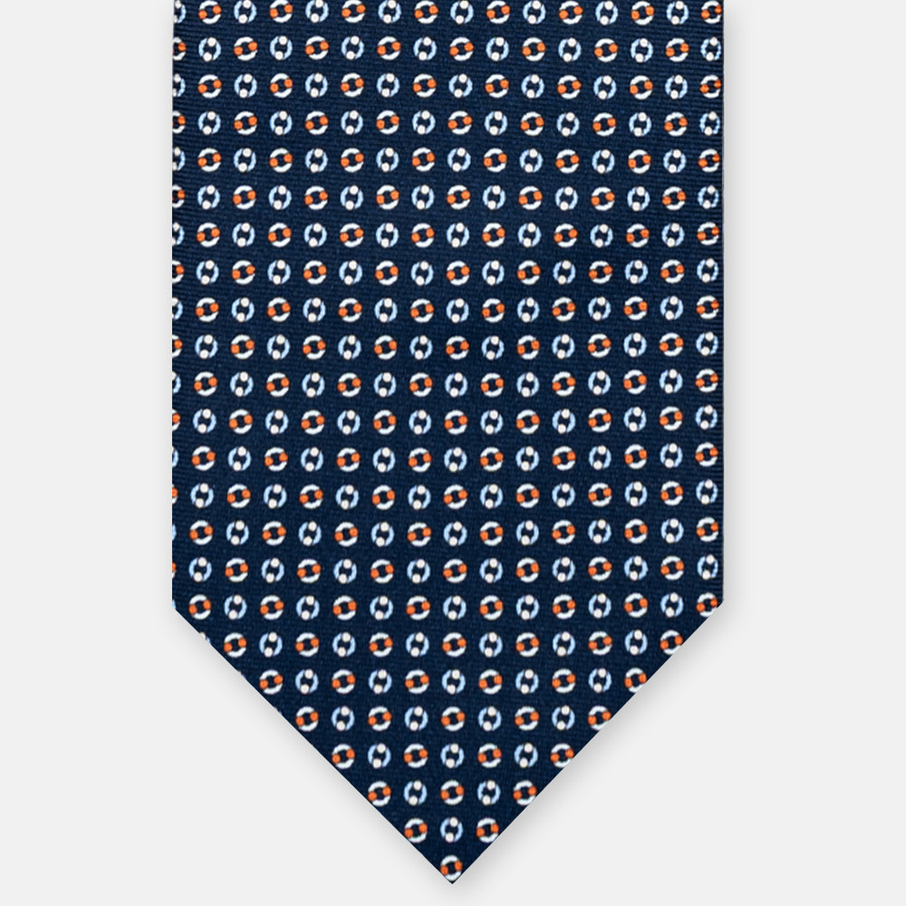 SILK 3-FOLD TIE, MICRO PATTERN, BLUE ORANGE - JA064821_1 T