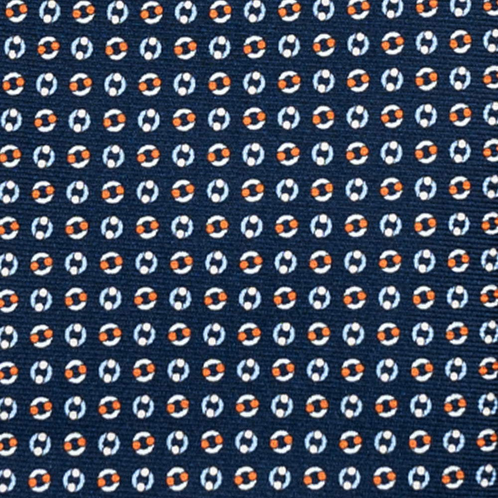 SILK 3-FOLD TIE, MICRO PATTERN, BLUE ORANGE - JA064821_1 T