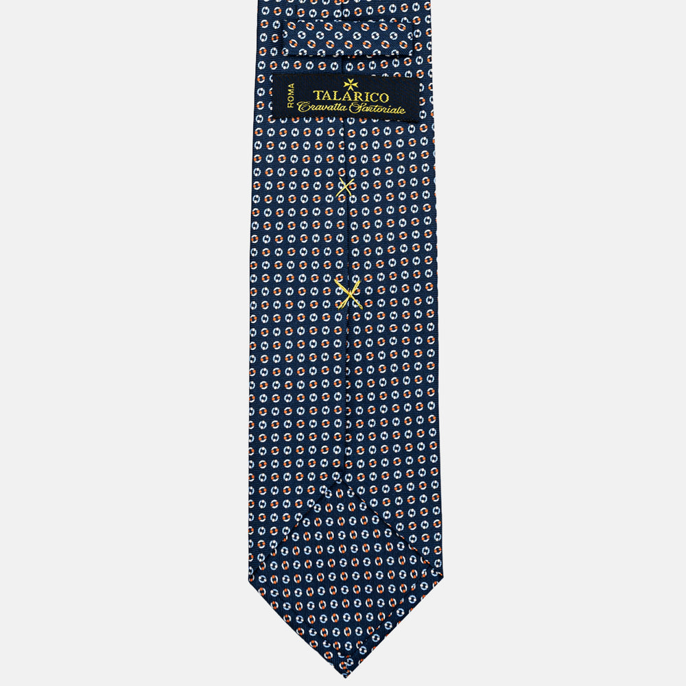 SILK 3-FOLD TIE, MICRO PATTERN, BLUE ORANGE - JA064821_1 T
