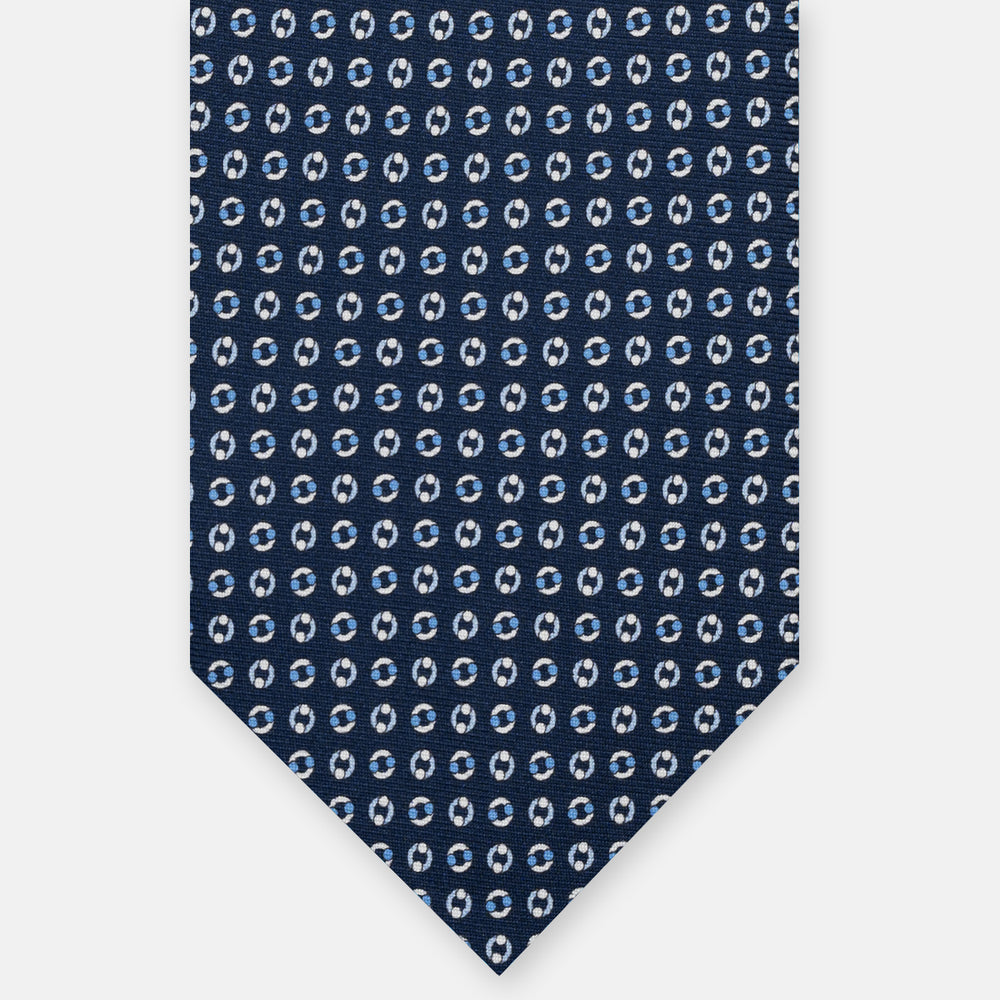 SILK 3-FOLD TIE, MICRO PATTERN, BLUE ORANGE - JA064821_1 T