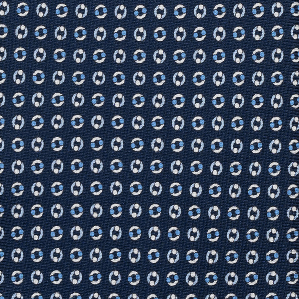 SILK 3-FOLD TIE, MICRO PATTERN, BLUE ORANGE - JA064821_1 T