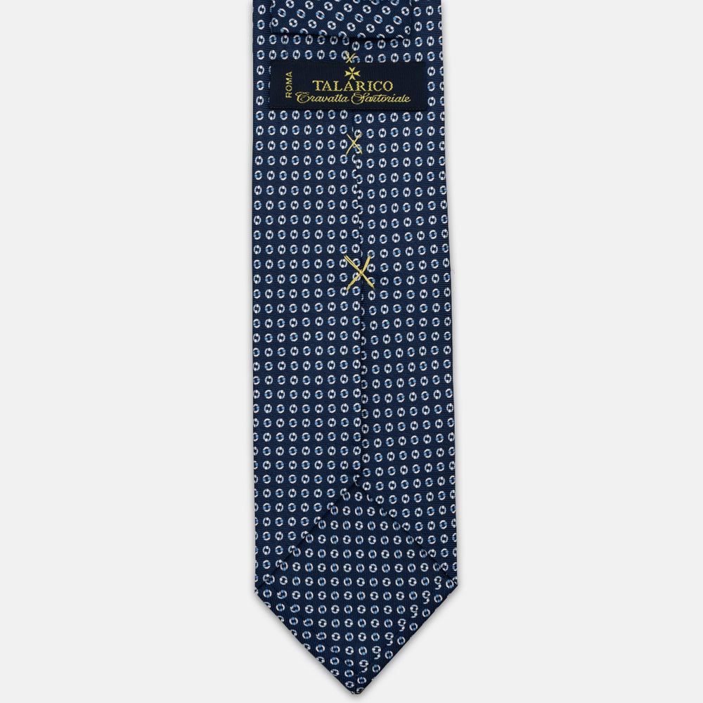 SILK 3-FOLD TIE, MICRO PATTERN, BLUE ORANGE - JA064821_1 T