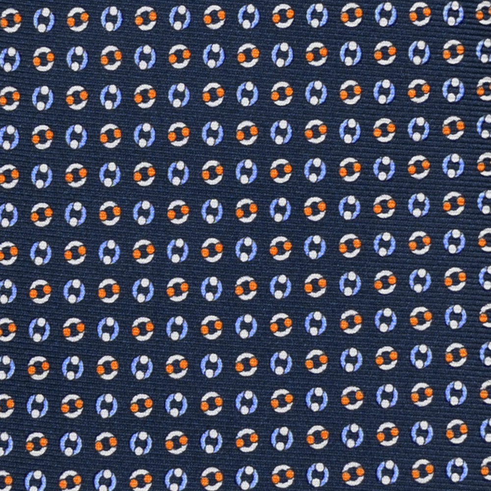 SILK 3-FOLD TIE, MICRO PATTERN, BLUE ORANGE - JA064821_1 T