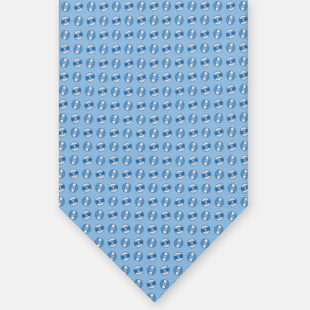 SILK 3-FOLD TIE, MICRO PATTERN, LIGHT BLUE - JA064821_2 T