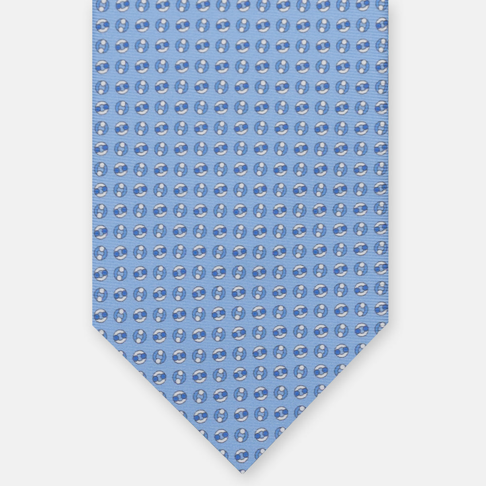SILK 3-FOLD TIE, MICRO PATTERN, LIGHT BLUE - JA064821_2 T