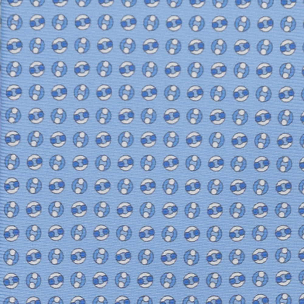 SILK 3-FOLD TIE, MICRO PATTERN, LIGHT BLUE - JA064821_2 T