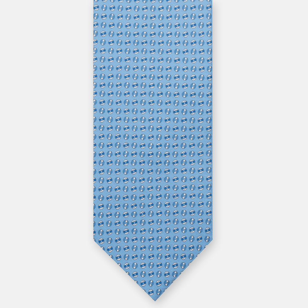 SILK 3-FOLD TIE, MICRO PATTERN, LIGHT BLUE - JA064821_2 T