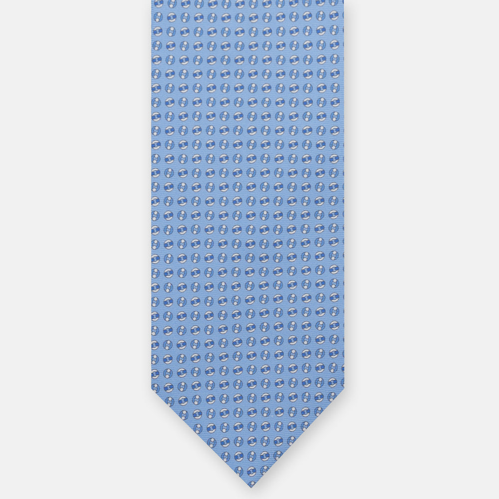 SILK 3-FOLD TIE, MICRO PATTERN, LIGHT BLUE - JA064821_2 T