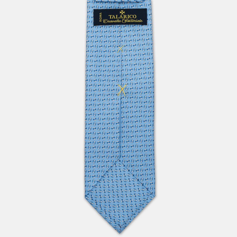 SILK 3-FOLD TIE, MICRO PATTERN, LIGHT BLUE - JA064821_2 T