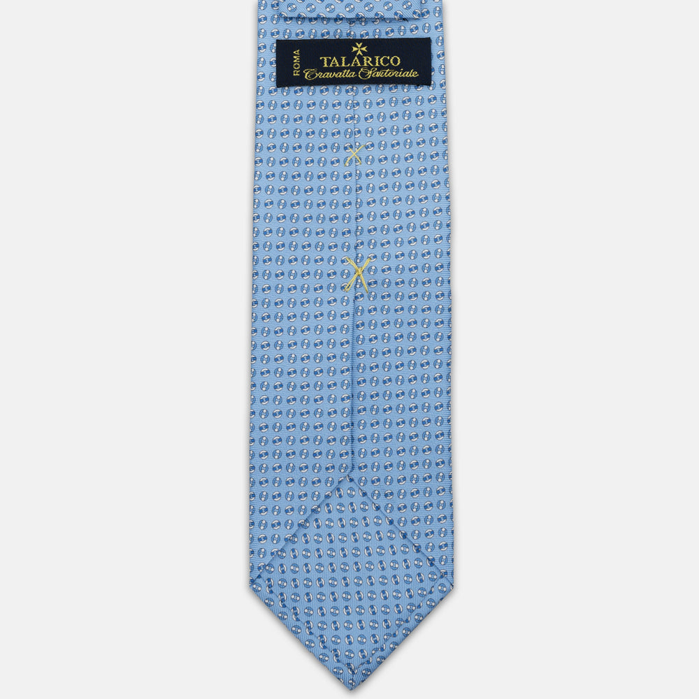 SILK 3-FOLD TIE, MICRO PATTERN, LIGHT BLUE - JA064821_2 T