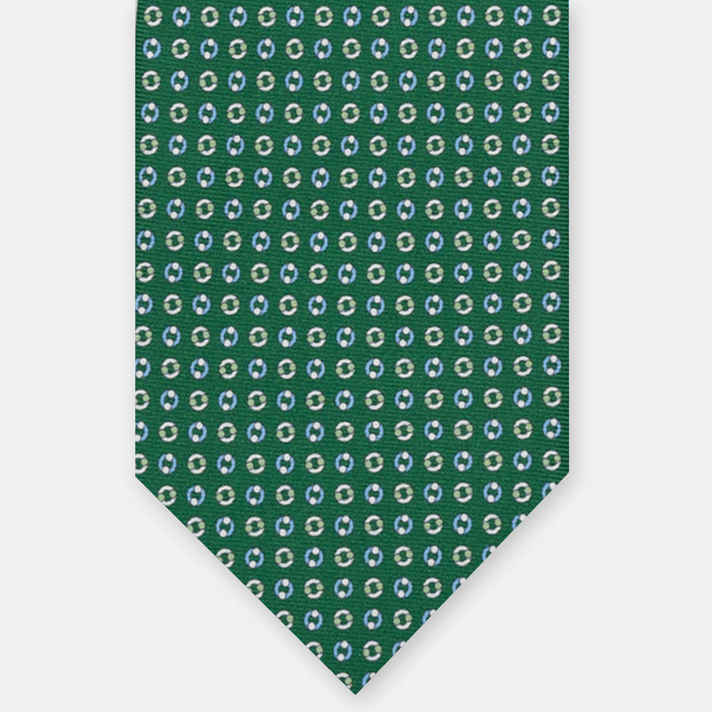 SILK 3-FOLD TIE, MICRO PATTERN, GREEN - JA064821_3 T