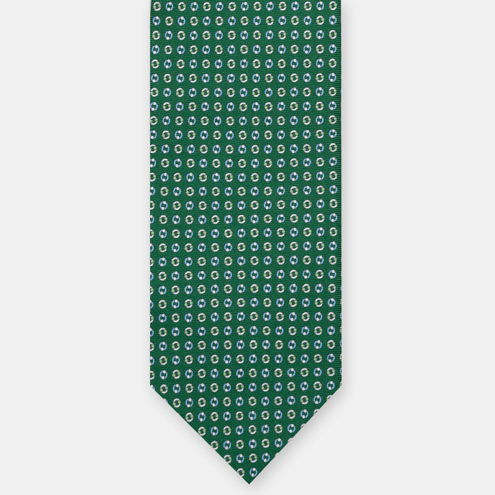 SILK 3-FOLD TIE, MICRO PATTERN, GREEN - JA064821_3 T