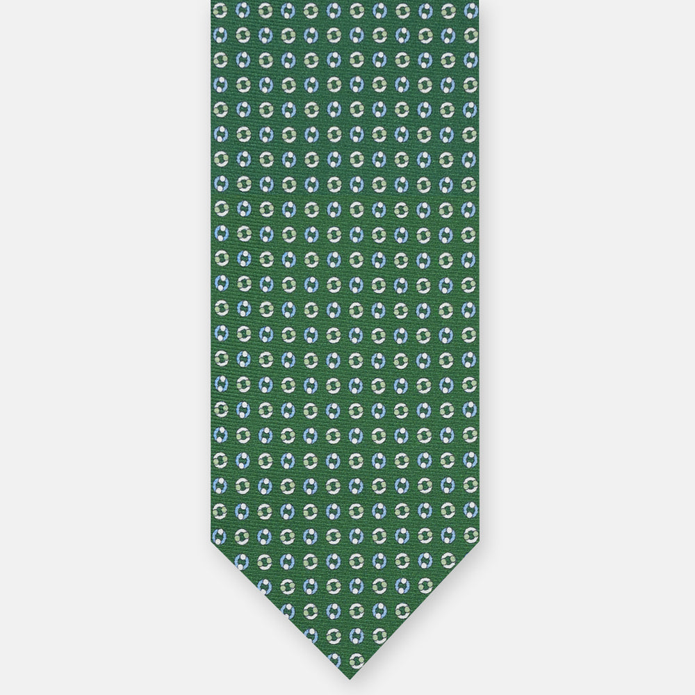 SILK 3-FOLD TIE, MICRO PATTERN, GREEN - JA064821_3 T