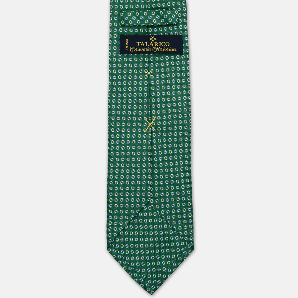 SILK 3-FOLD TIE, MICRO PATTERN, GREEN - JA064821_3 T