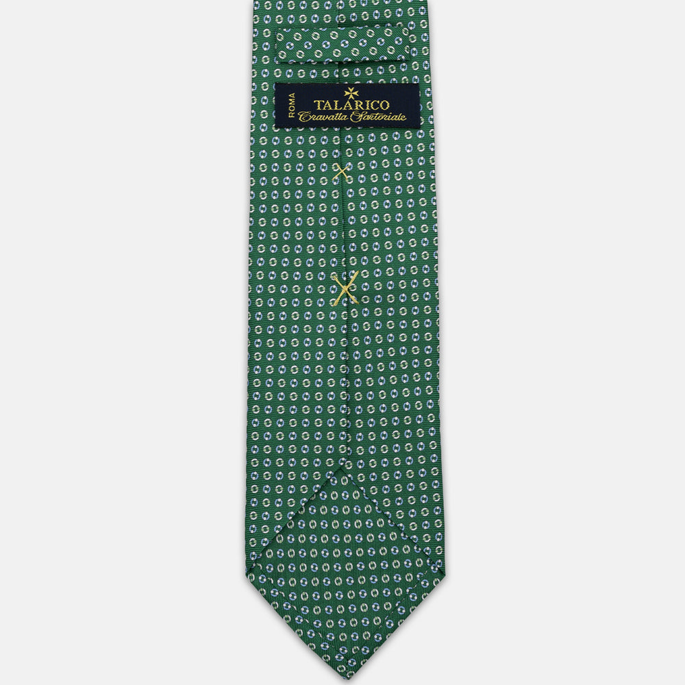 SILK 3-FOLD TIE, MICRO PATTERN, GREEN - JA064821_3 T