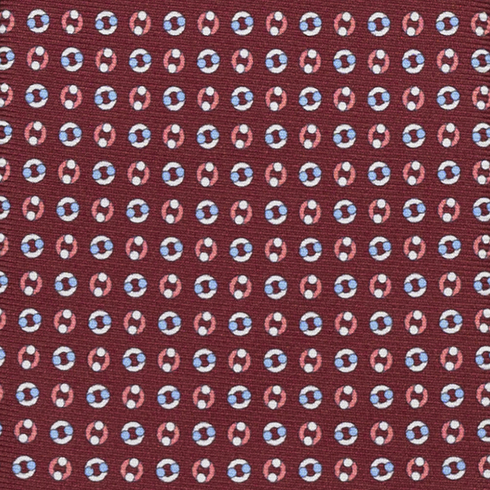 3-FOLD SILK TIE, MICRO-PATTERN, BURGUNDY - JA064821_4 T