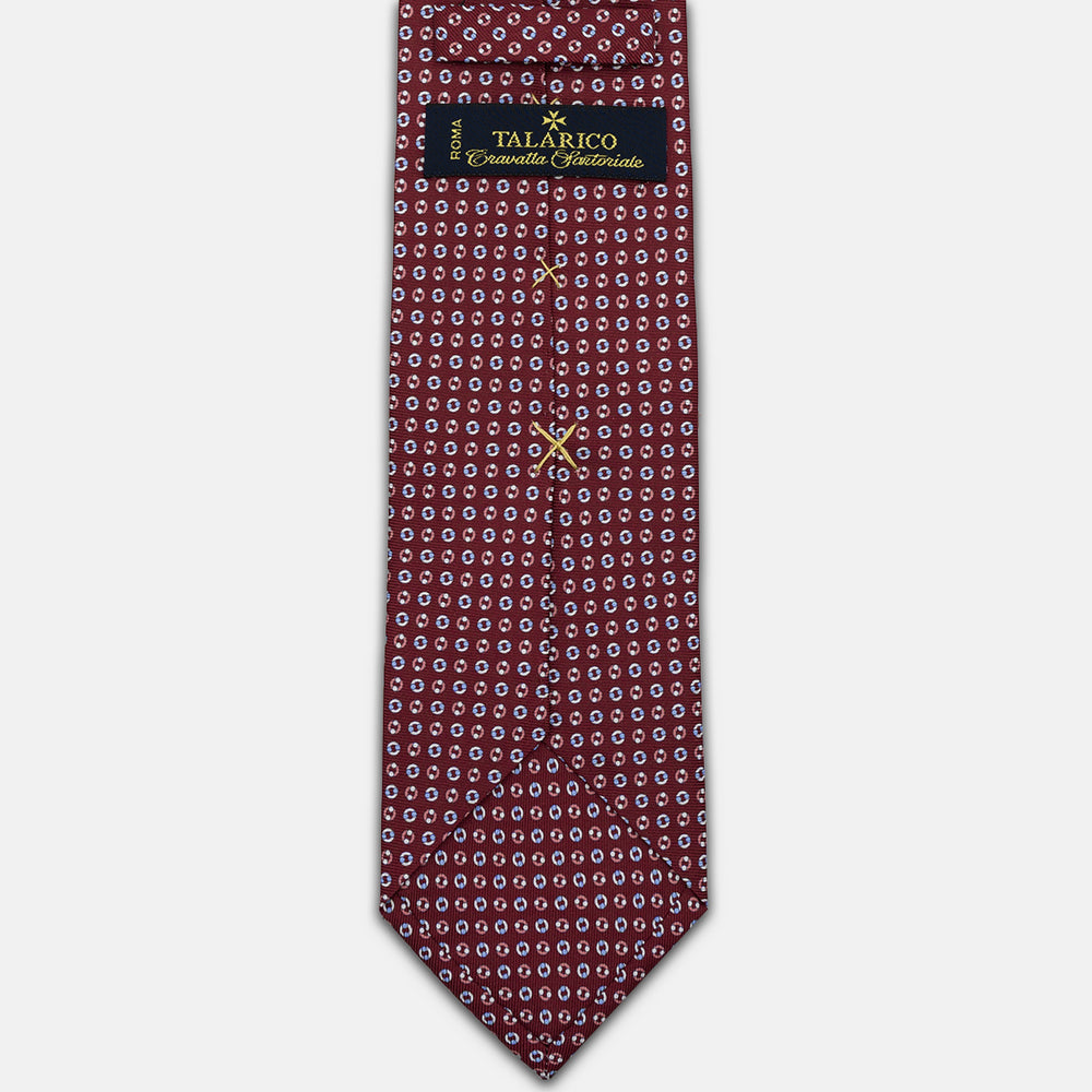 3-FOLD SILK TIE, MICRO-PATTERN, BURGUNDY - JA064821_4 T