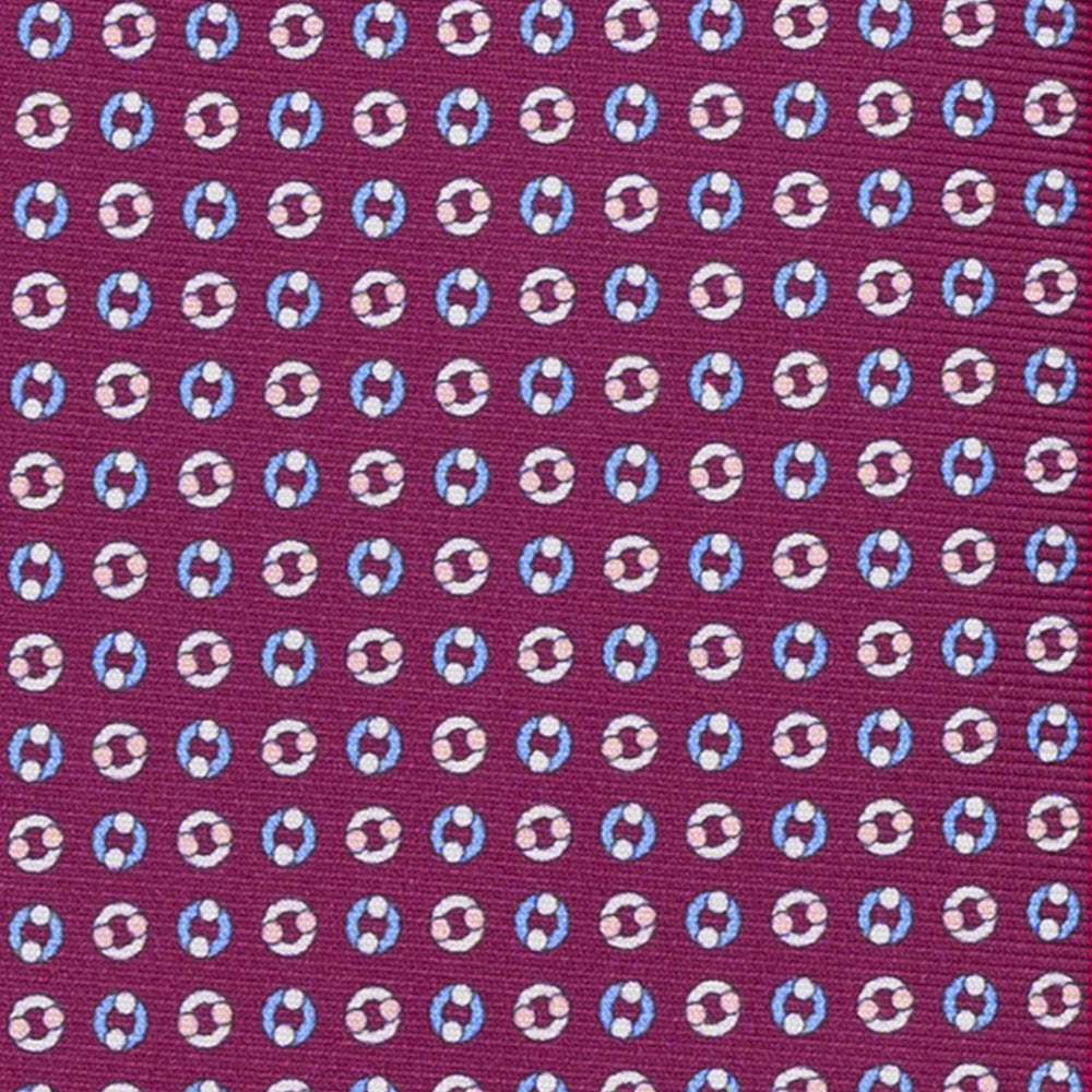 SILK 3-FOLD TIE, MICRO PATTERN, MAGENTA - JA064821_6 T