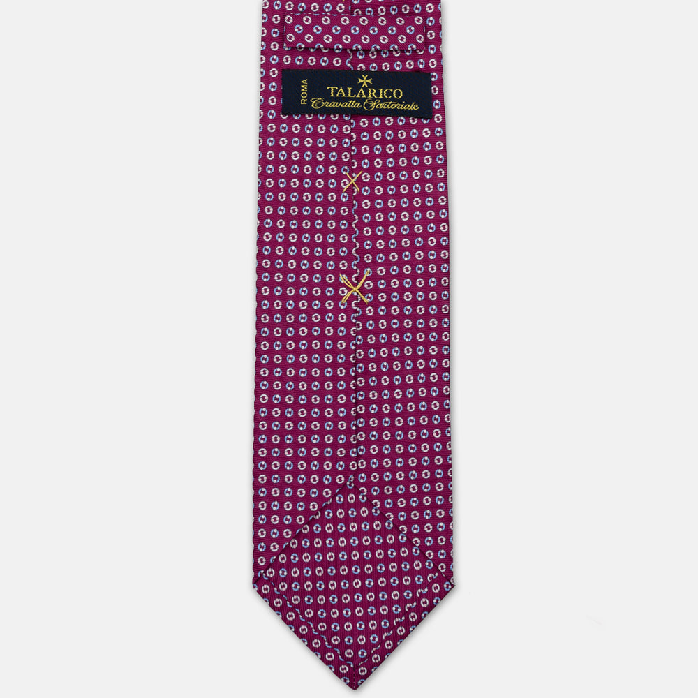 SILK 3-FOLD TIE, MICRO PATTERN, MAGENTA - JA064821_6 T