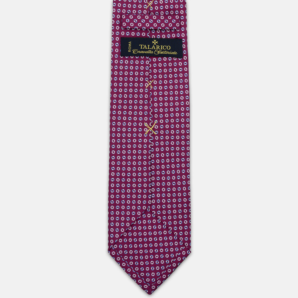 SILK 3-FOLD TIE, MICRO PATTERN, MAGENTA - JA064821_6 T