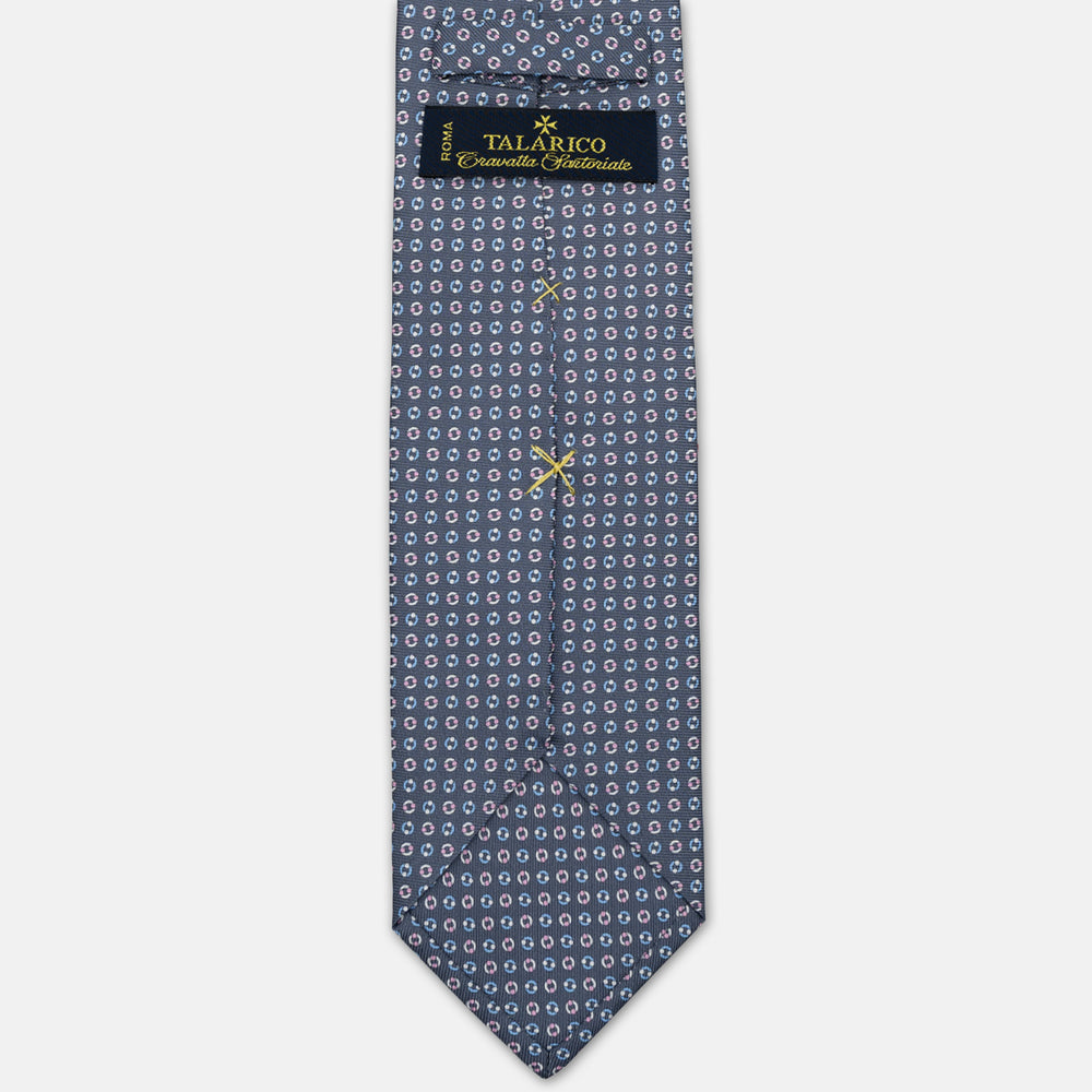 SILK 3-FOLD TIE, MICRO-PATTERN, TURQUOISE - JA064821_5 T