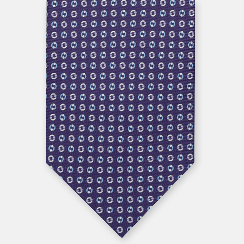 SILK 3-FOLD TIE, MICRO PATTERN, BLUE PURPLE - JA064821_8 T