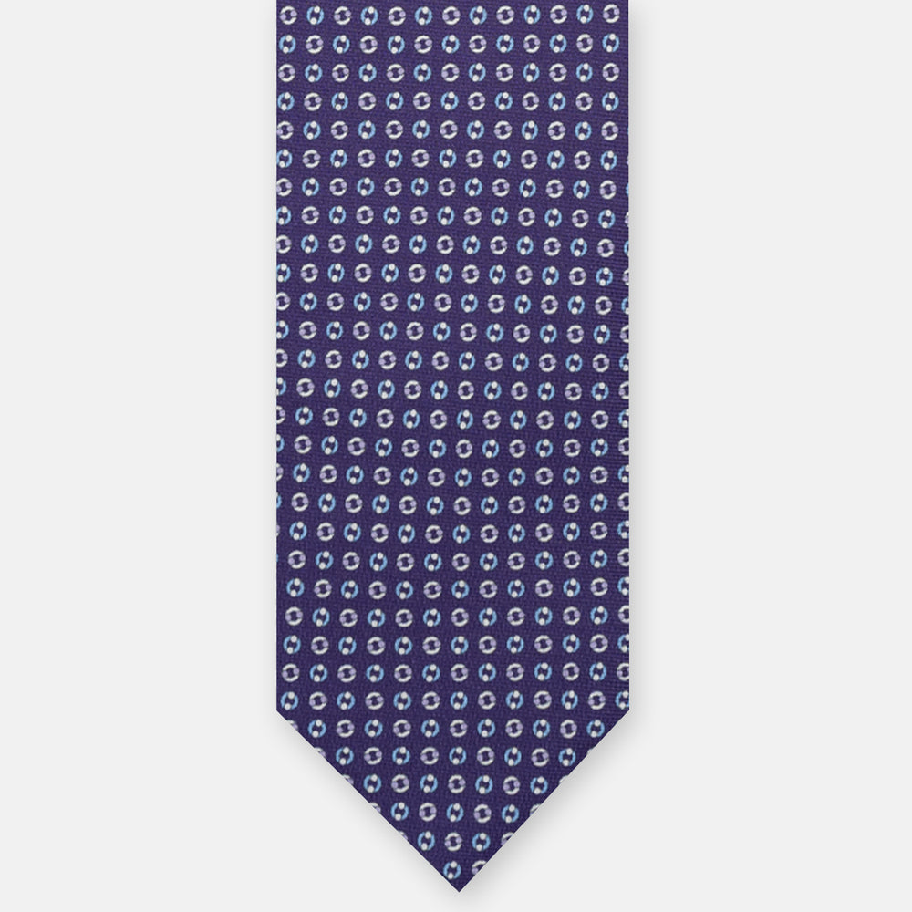 SILK 3-FOLD TIE, MICRO PATTERN, BLUE PURPLE - JA064821_8 T
