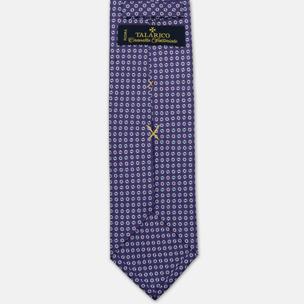 SILK 3-FOLD TIE, MICRO PATTERN, BLUE PURPLE - JA064821_8 T