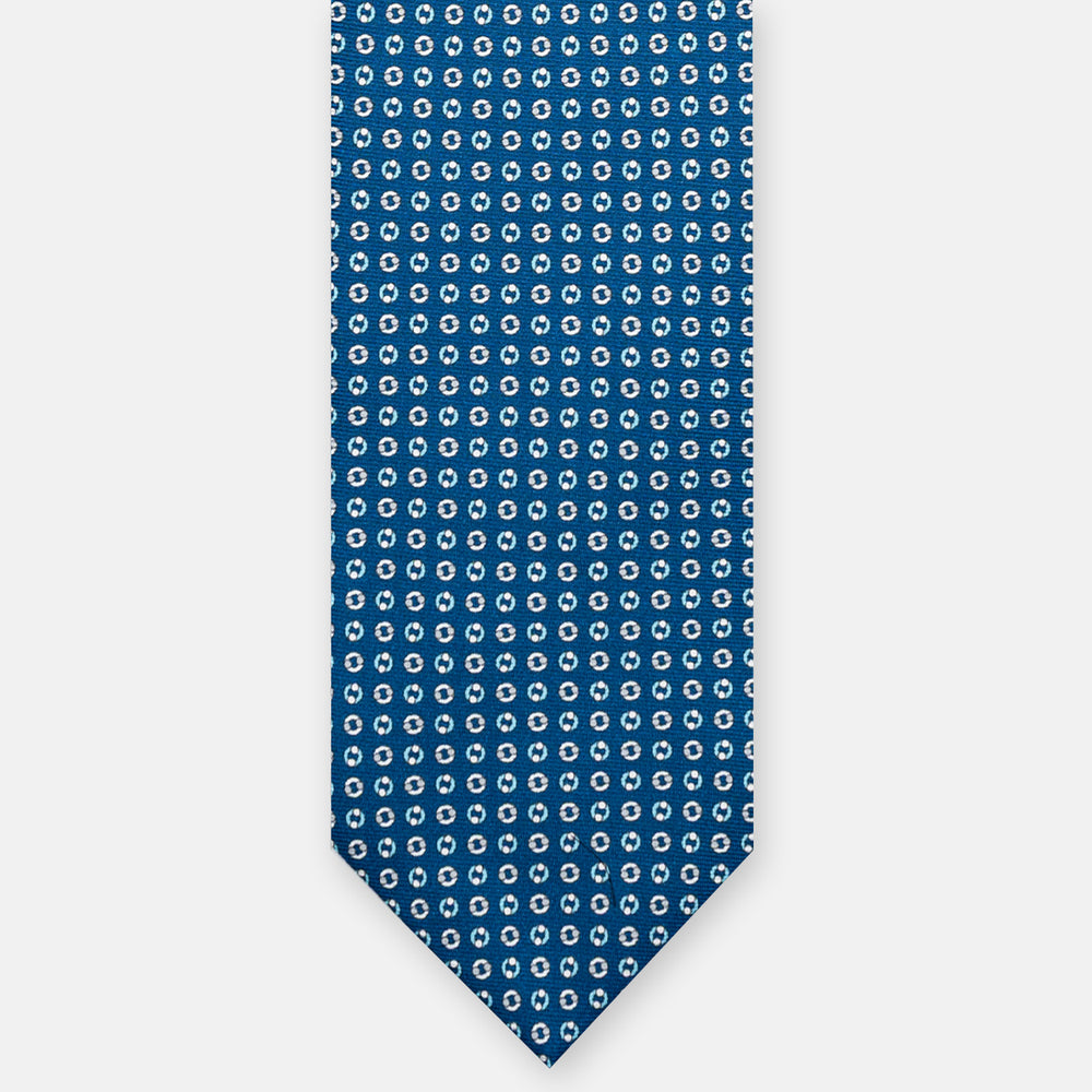 3-FOLD SILK TIE, MICRO-PATTERN, TURQUOISE - JA064821_9 T