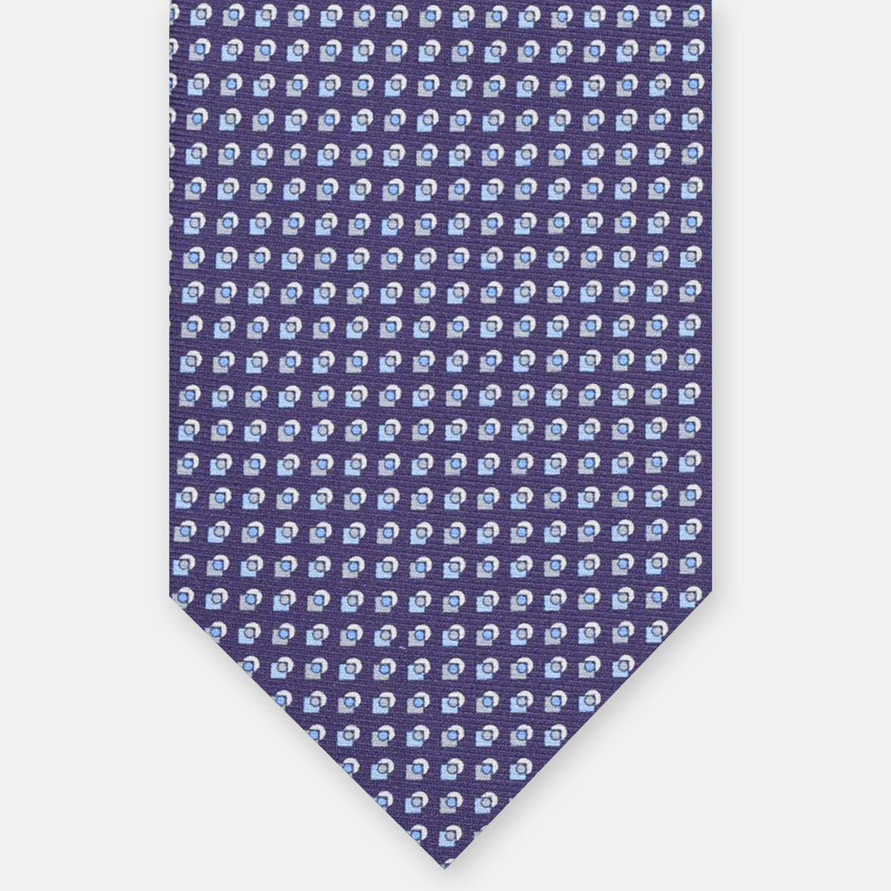 SILK 3-FOLD TIE, MICRO-PATTERN, PURPLE - JA064935_1 T
