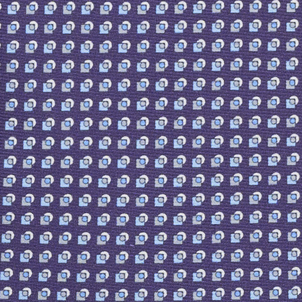 SILK 3-FOLD TIE, MICRO-PATTERN, PURPLE - JA064935_1 T
