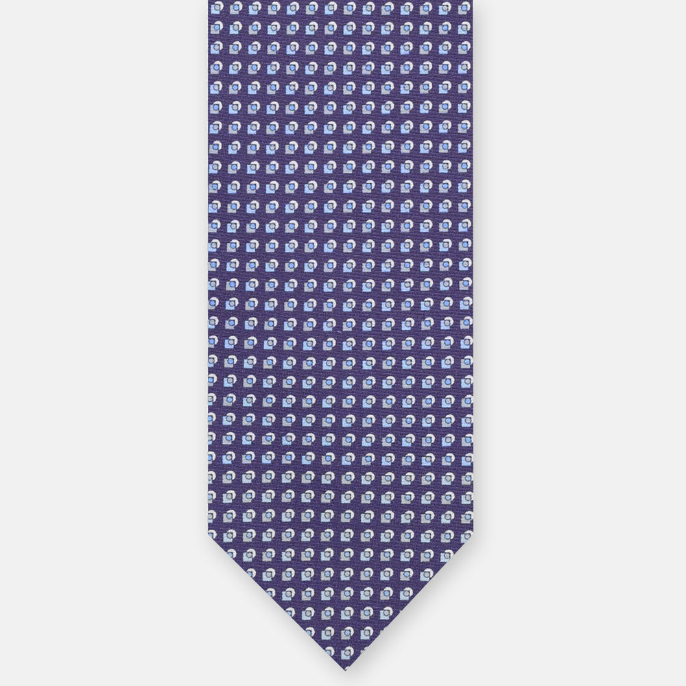 SILK 3-FOLD TIE, MICRO-PATTERN, PURPLE - JA064935_1 T