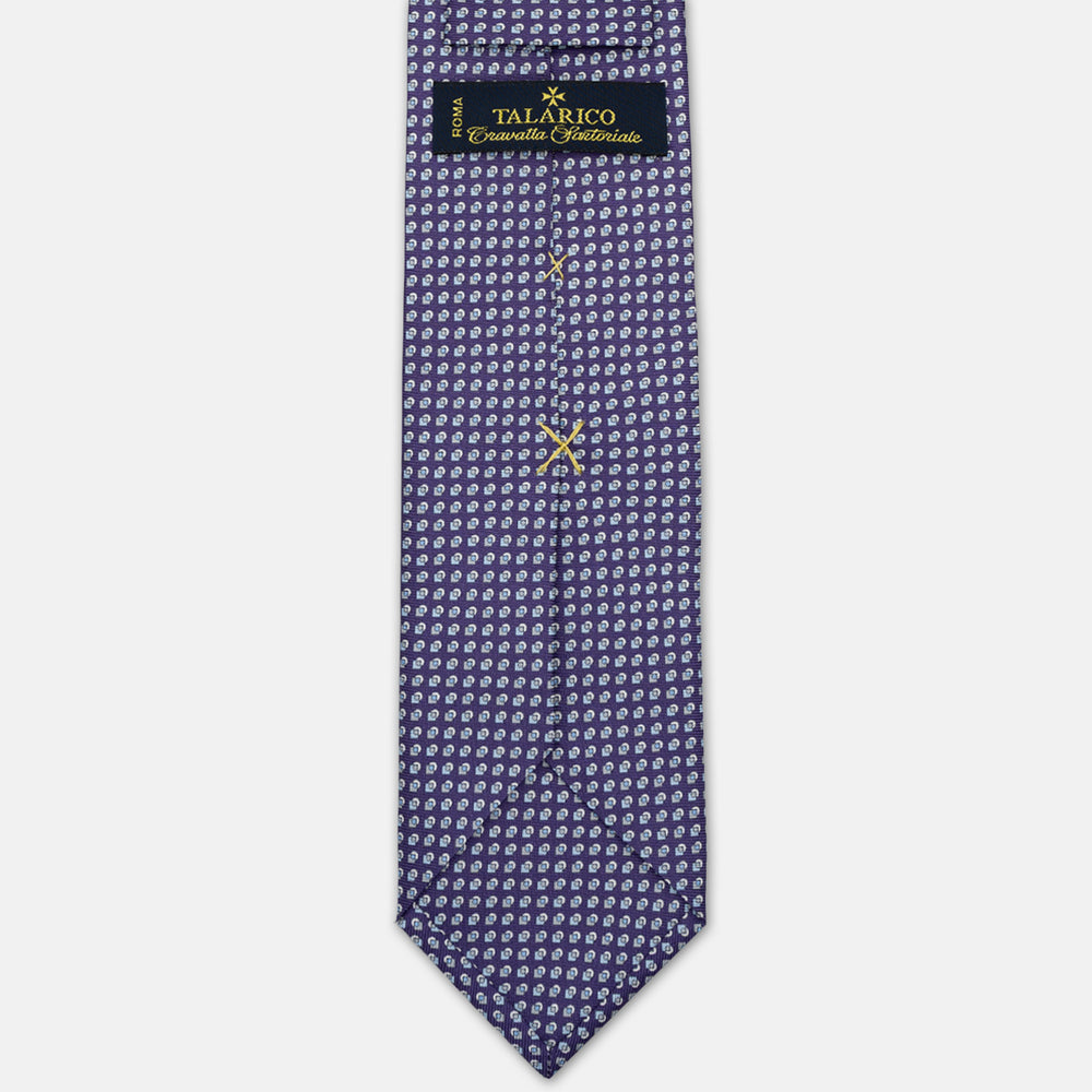 SILK 3-FOLD TIE, MICRO-PATTERN, PURPLE - JA064935_1 T