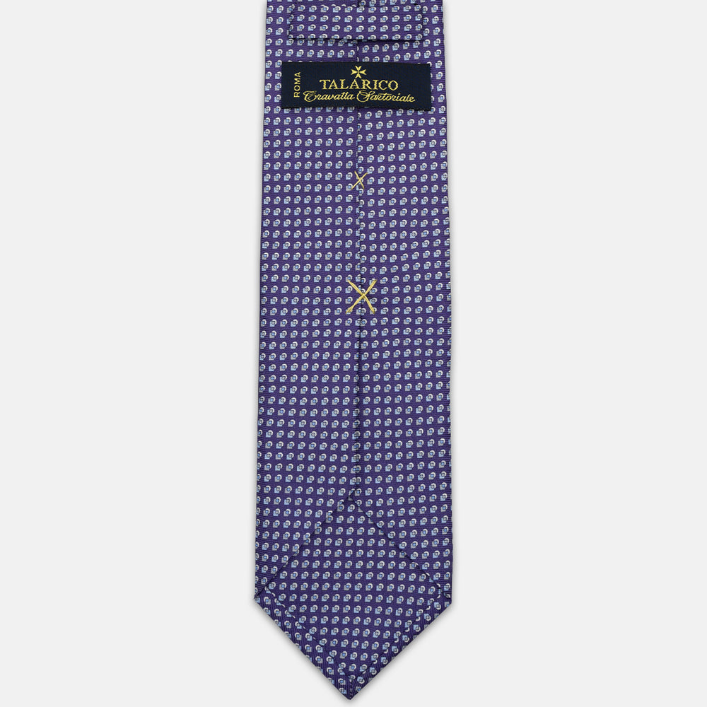 SILK 3-FOLD TIE, MICRO-PATTERN, PURPLE - JA064935_1 T