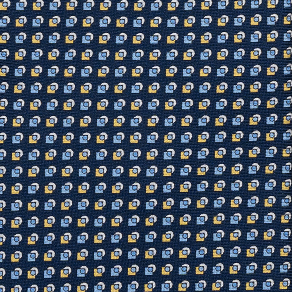 SILK 3-FOLD TIE, MICRO-PATTERN, BLUE YELLOW - JA064935_2 T