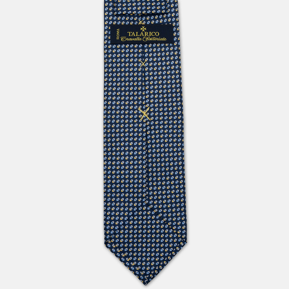 SILK 3-FOLD TIE, MICRO-PATTERN, BLUE YELLOW - JA064935_2 T