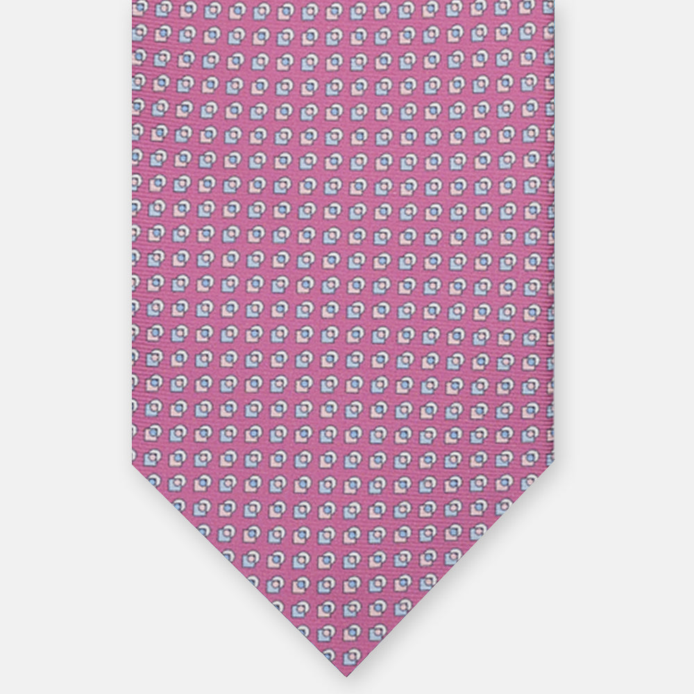 3-FOLD SILK TIE, MICRO-PATTERN, PINK - JA064935_3 T