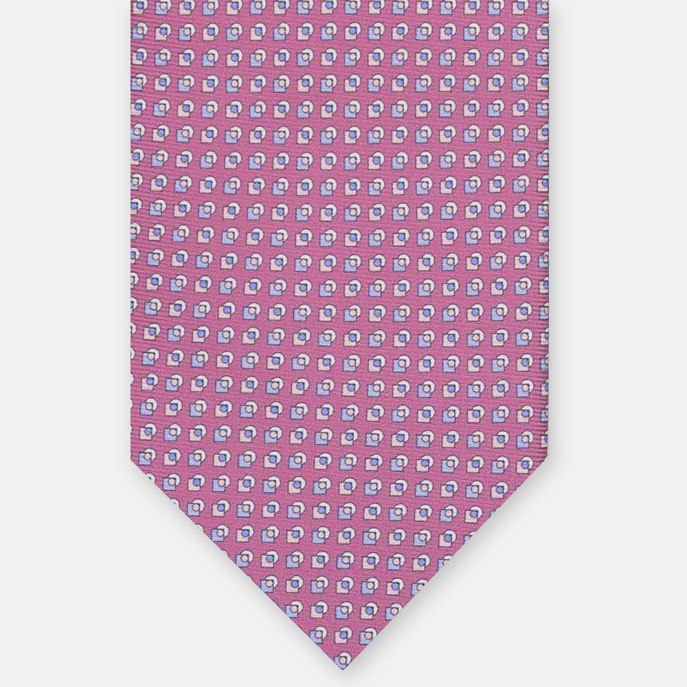 3-FOLD SILK TIE, MICRO-PATTERN, PINK - JA064935_3 T