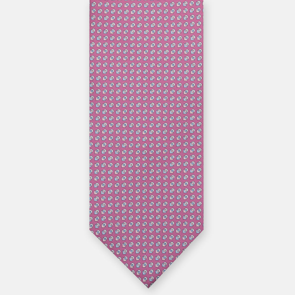3-FOLD SILK TIE, MICRO-PATTERN, PINK - JA064935_3 T