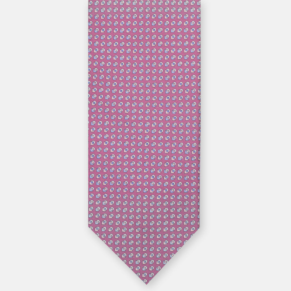 3-FOLD SILK TIE, MICRO-PATTERN, PINK - JA064935_3 T
