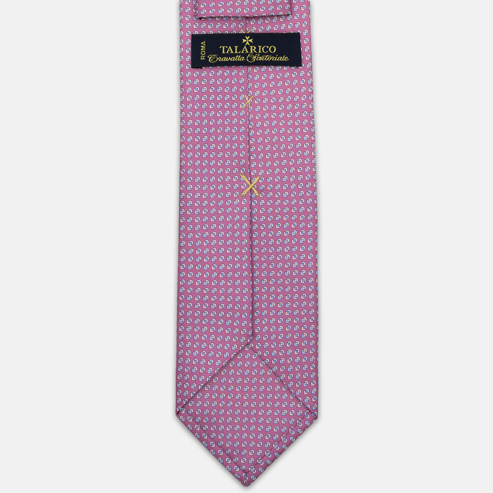 3-FOLD SILK TIE, MICRO-PATTERN, PINK - JA064935_3 T