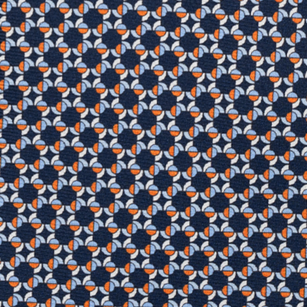 3-FOLD SILK TIE, MICRO PATTERN, LIGHT BLUE ORANGE - JA065268_12 T