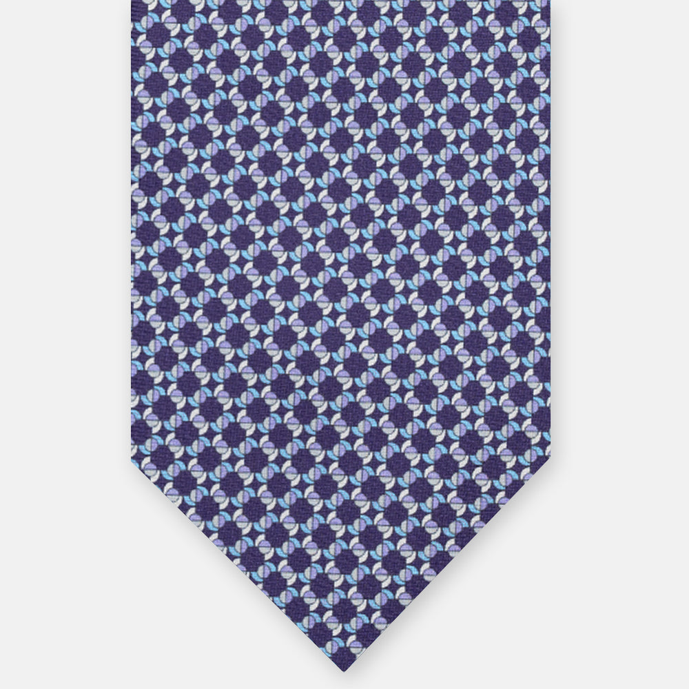 3-FOLD SILK TIE, MICRO PATTERN, LIGHT BLUE ORANGE - JA065268_12 T