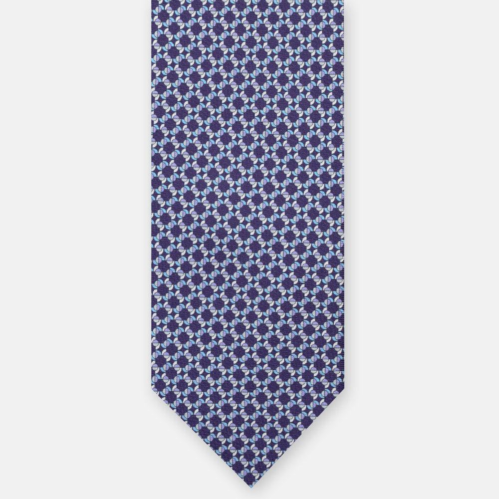 3-FOLD SILK TIE, MICRO PATTERN, LIGHT BLUE ORANGE - JA065268_12 T