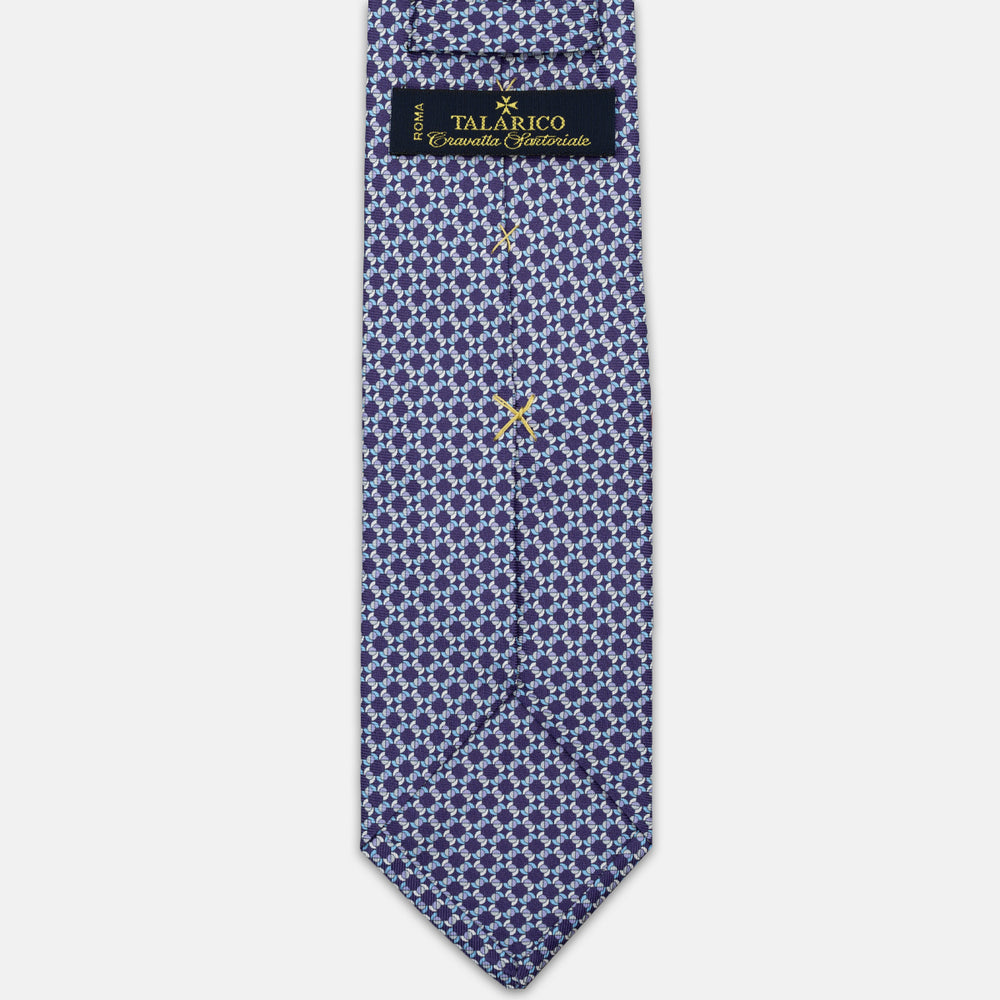 3-FOLD SILK TIE, MICRO PATTERN, LIGHT BLUE ORANGE - JA065268_12 T