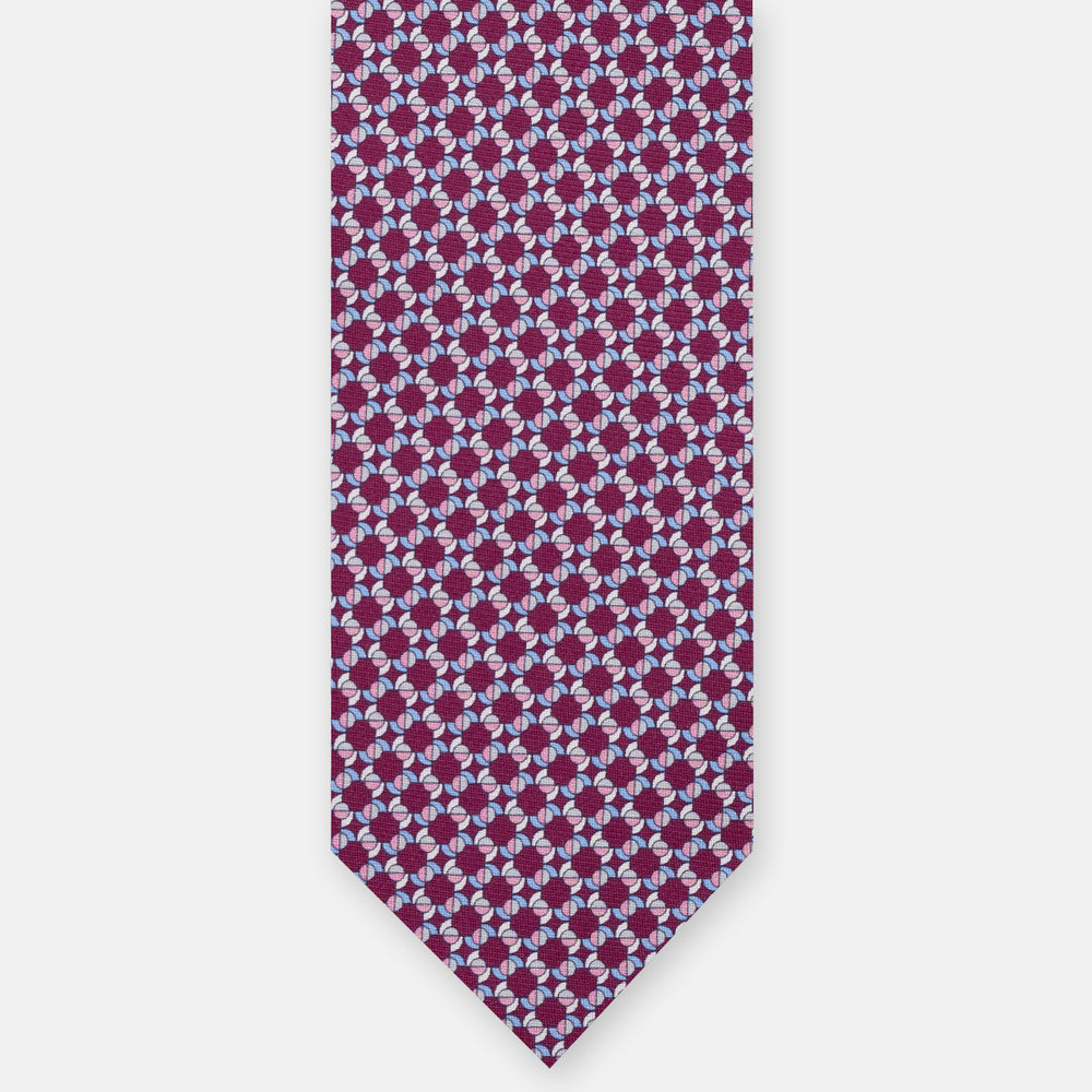 3-FOLD SILK TIE, MICRO PATTERN, LIGHT BLUE ORANGE - JA065268_12 T