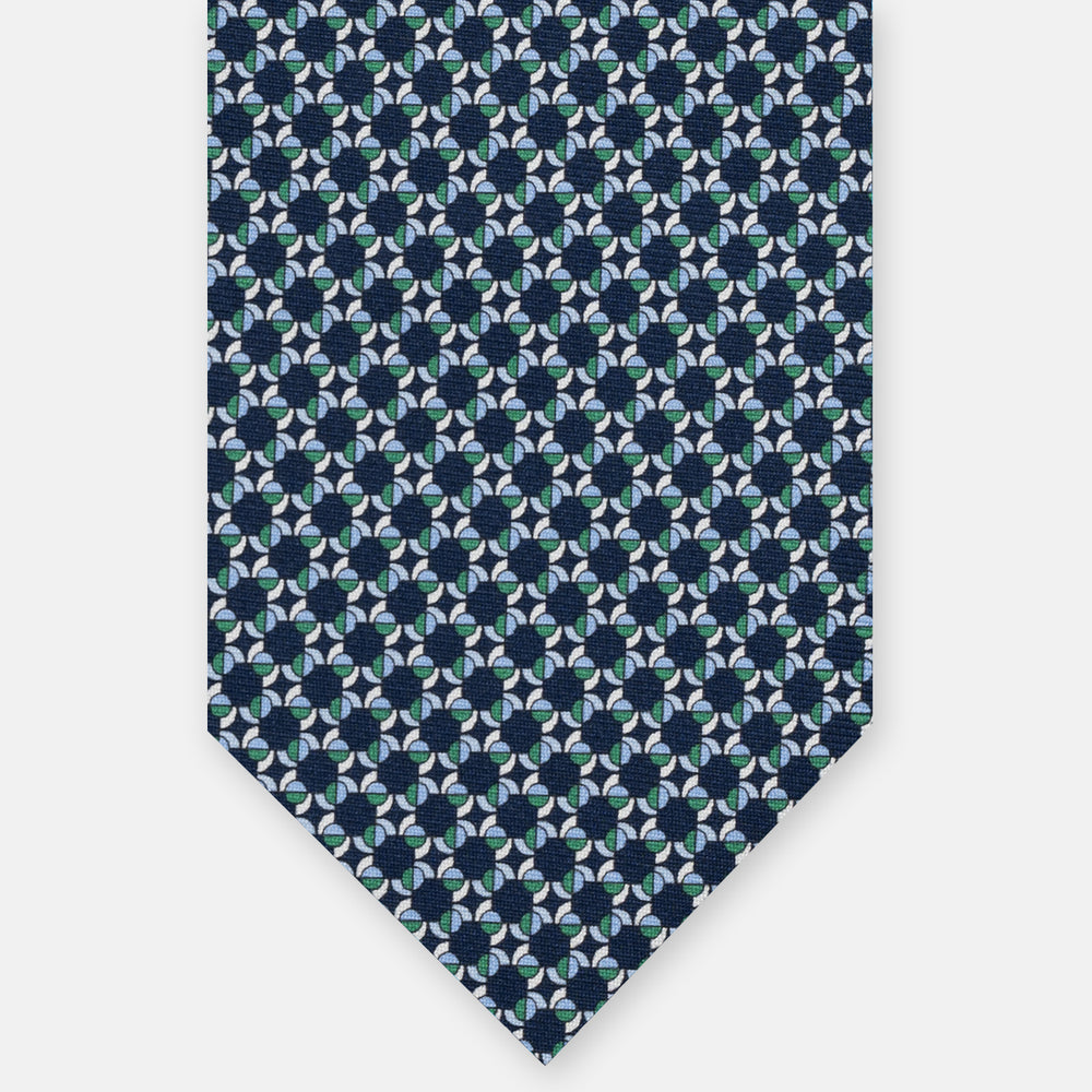 3-FOLD SILK TIE, MICRO PATTERN, LIGHT BLUE ORANGE - JA065268_12 T