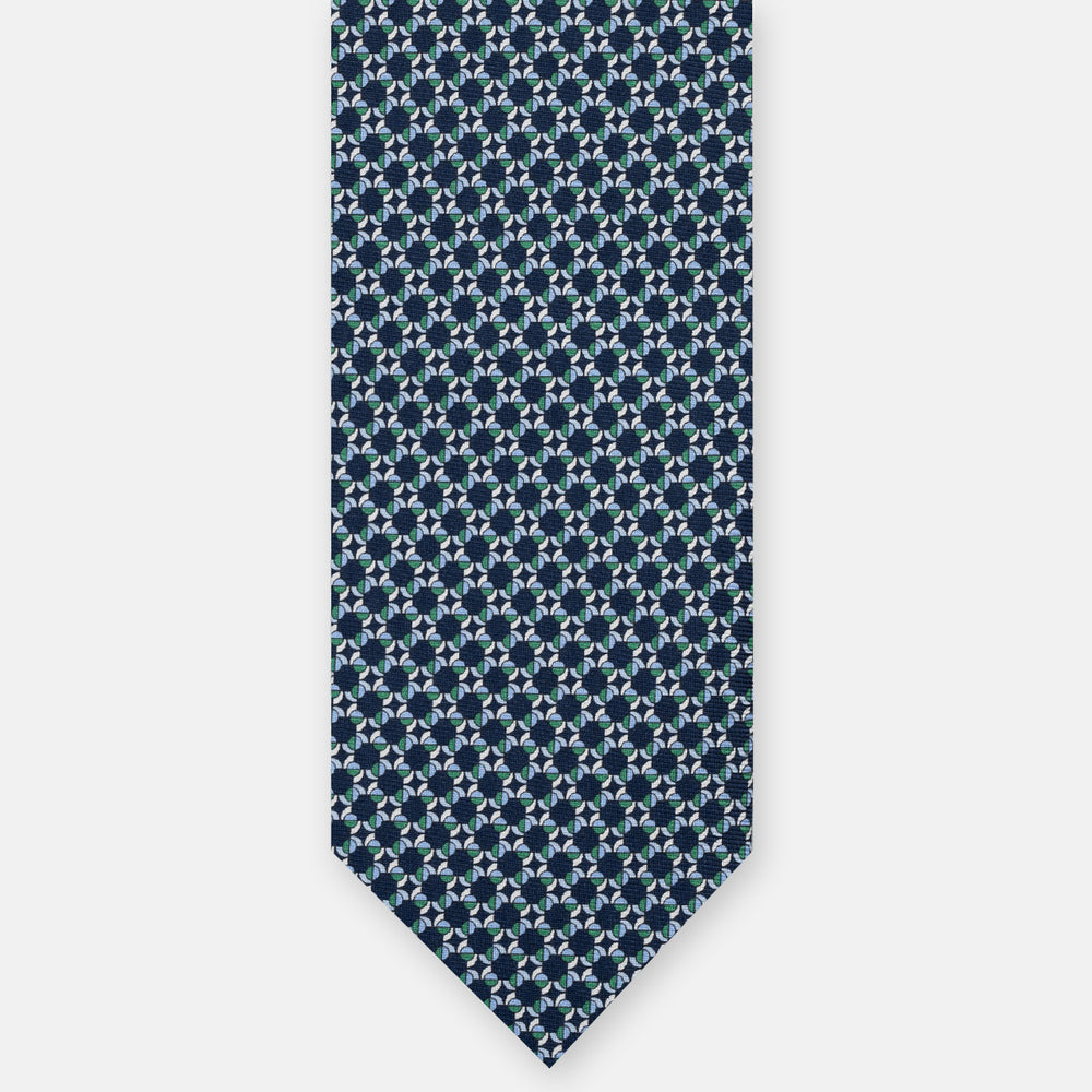 3-FOLD SILK TIE, MICRO PATTERN, LIGHT BLUE ORANGE - JA065268_12 T